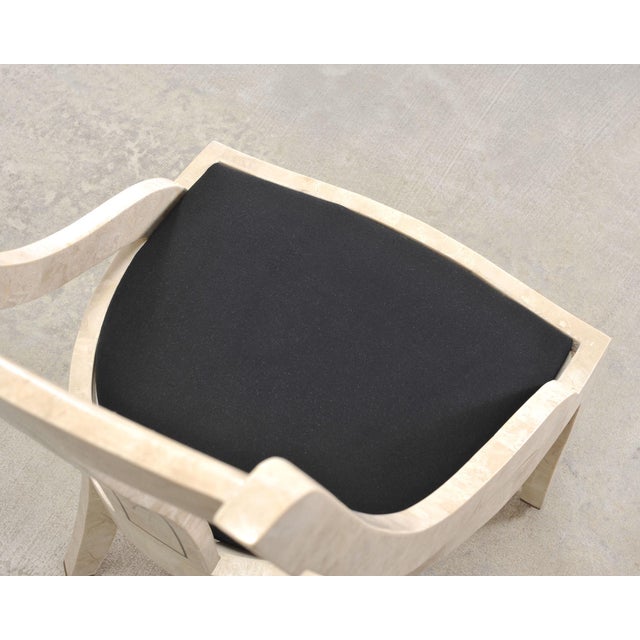 Pair of Maitland Smith Attributed Tessellated Stone Gondola Chairs For Sale - Image 13 of 18