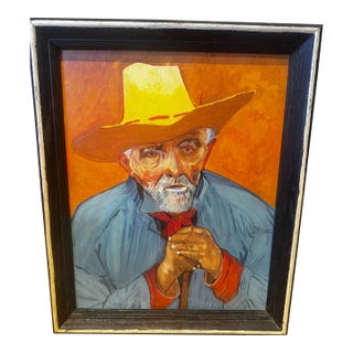 1970s Vincent Van Gogh Style Painting of "Portrait of Patience Escalier"ier" For Sale