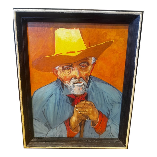 1970s Vincent Van Gogh Style Painting of "Portrait of Patience Escalier"ier" For Sale