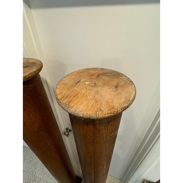 1901 Antique Solid Oak Support Columns - Architectural Salvage - a Pair For Sale - Image 4 of 9