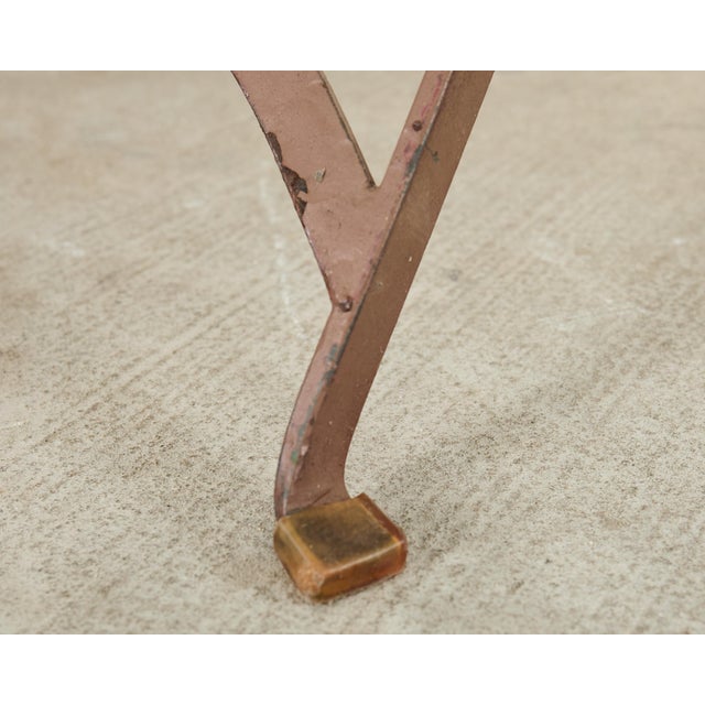 Set of Ten French Folding Iron Bistro Dining Chairs For Sale - Image 17 of 18