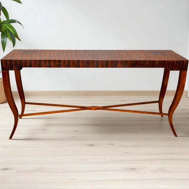 Contemporary Late 20th-C. Organic Modern Exotic Kingwood Console Table For Sale - Image 3 of 5