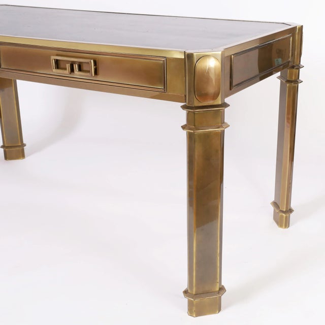 Bronze Mastercraft Mid Century Bronze Writing Desk For Sale - Image 8 of 10