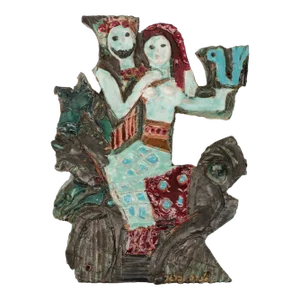 Genia Berger Ceramic Relief Tile Wall Hanging