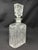 Vintage Cut Crystal Decanter with Cut Stopper Classic square-block design with starburst cut on either side of the...