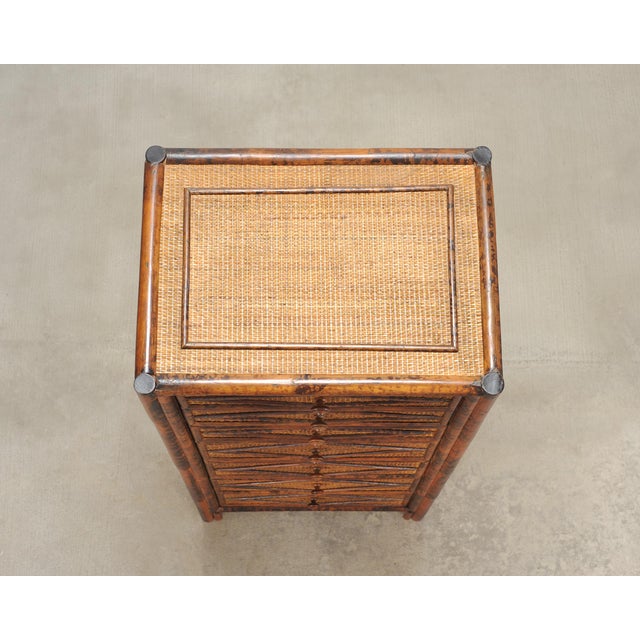 Carrie Bradshaw's English Aesthetic Bamboo Rattan Chest Dresser For Sale - Image 4 of 18