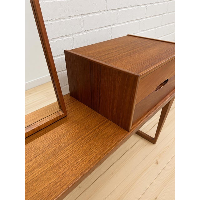 Aksel Kjersgaard Bench and Mirror in Teak by Kai Kristiansen for Aksel Kjersgaard, 1960s, Set of 3 For Sale - Image 4 of 14