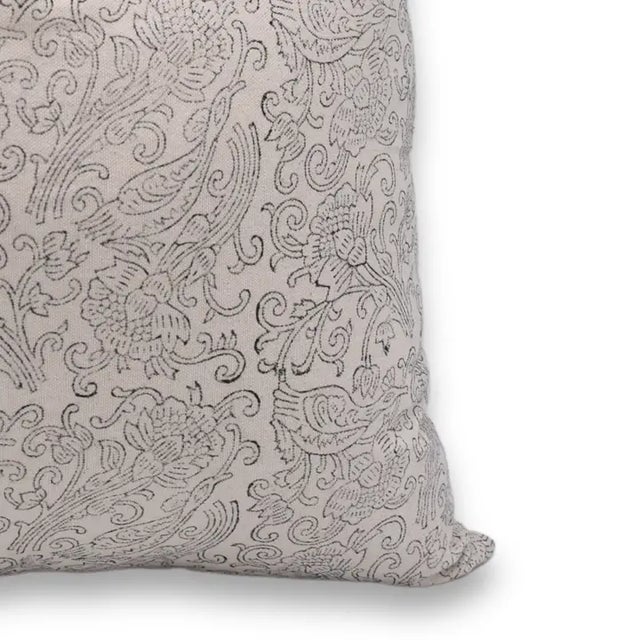 Fabdivine Artisan Block Print Throw Pillow Cover 16x16 Inch Duck Canvas-Sanganeri Jaal For Sale - Image 4 of 5