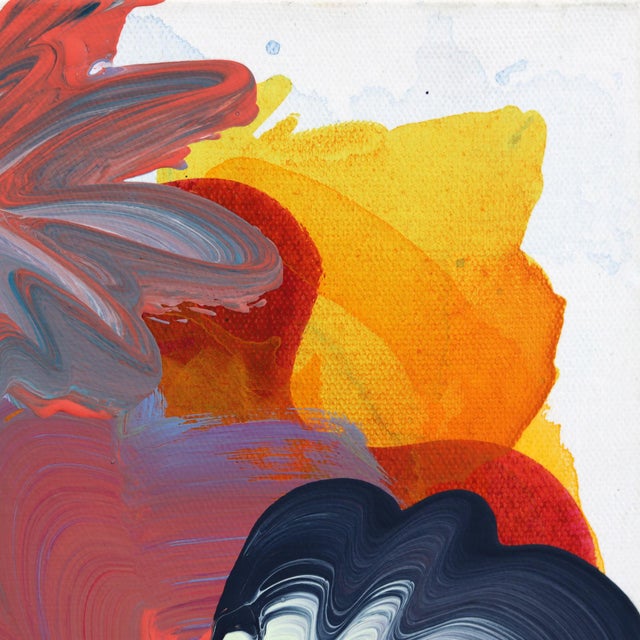 Textile Rainbow Tornado 2 - Original Dynamic Spiral Abstract Acrylic Painting For Sale - Image 7 of 9