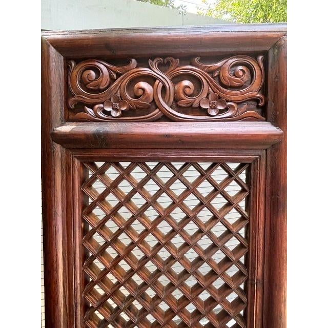 Antique 6 Panel Wooden Screen For Sale - Image 4 of 10