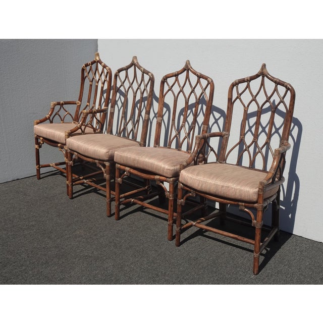 Set of Four Vintage Mid Century Modern McGuire Bamboo Rattan Dining Chairs Chairish