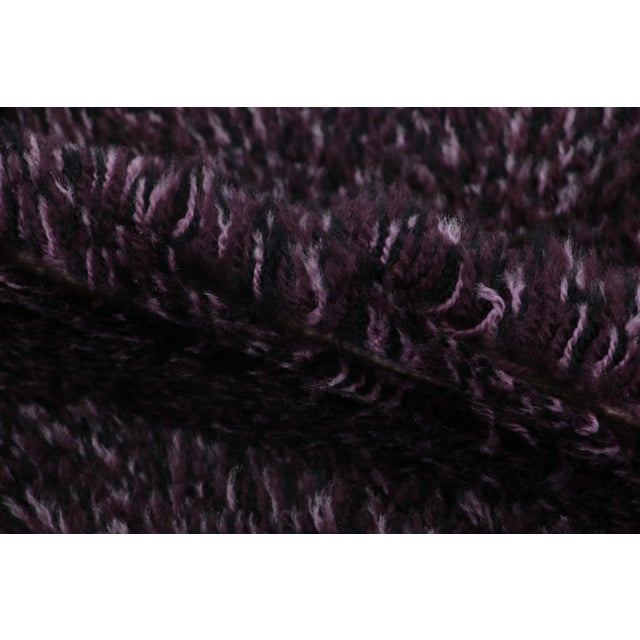 Textile Vintage Swedish Rya Runner in Solid Purple and Ivory Tones - Rug & Kilim For Sale - Image 7 of 9