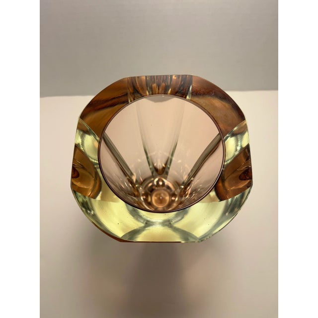 1960's Murano Italy by Alessandro Mandruzzato Sommerso Amethyst Glass Vase For Sale - Image 4 of 7