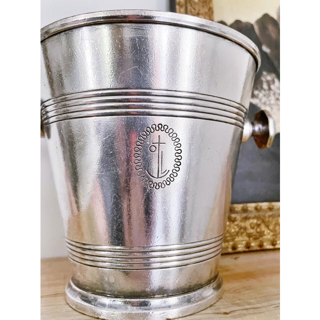 Mappin & Webb 1930s Vintage Silver Plated Ice Bucket From P&o Line Ocean Liner For Sale - Image 4 of 7