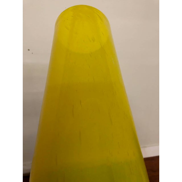 James Mongrain Yellow Glass Tall Cylinder Vase For Sale - Image 11 of 12