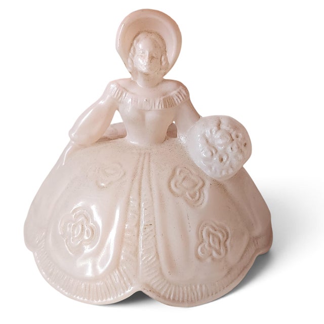 Art Deco Vintage Art-Deco Pale Pink Glass l.e. Smith "Southern Belle" Boudoir Lamp 1940s For Sale - Image 3 of 6