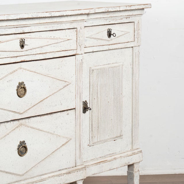 19th Century Swedish White Painted Gustavian Sideboard For Sale - Image 15 of 17