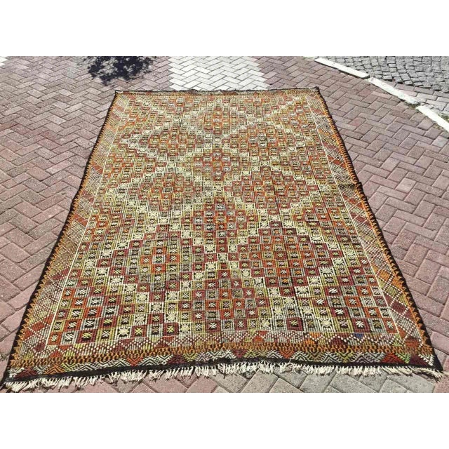 Embroidered Kilim Rug - 79.5" X 124.5" For Sale - Image 11 of 11