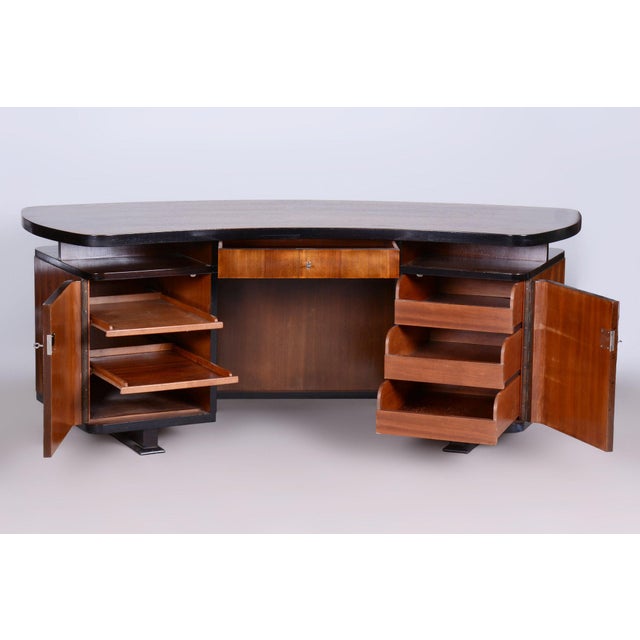 Art Deco Writing Desk in Walnut by J. Divíšek, Czech, 1930s For Sale - Image 12 of 18