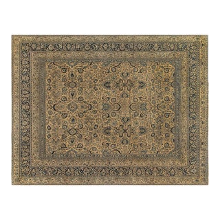Fine Antique Persian Meshad Handmade Wool Rug For Sale