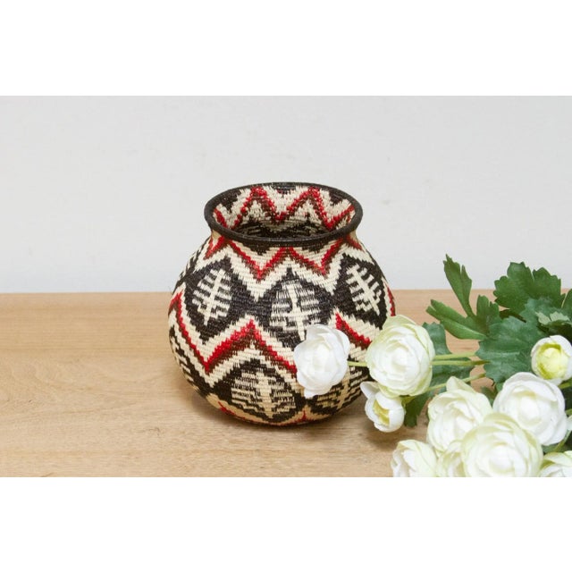 Textile Black & Red Central American Embera Basket For Sale - Image 7 of 7