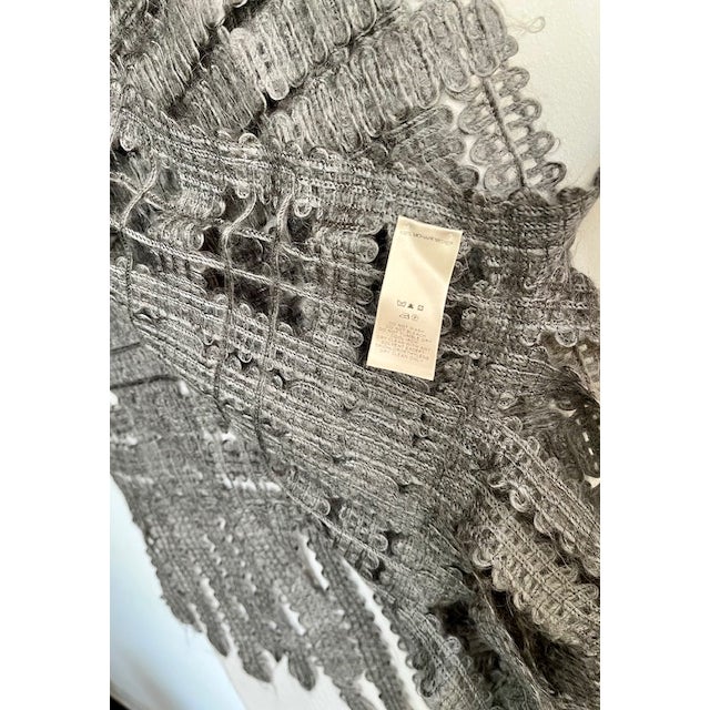 Burberry Mohair Macrame Windowpane Wrap Scarf For Sale - Image 9 of 10