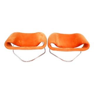 1970s Pair of Ribbon Chairs Attributed to Cesare Leonardi & Franca Stagi For Sale
