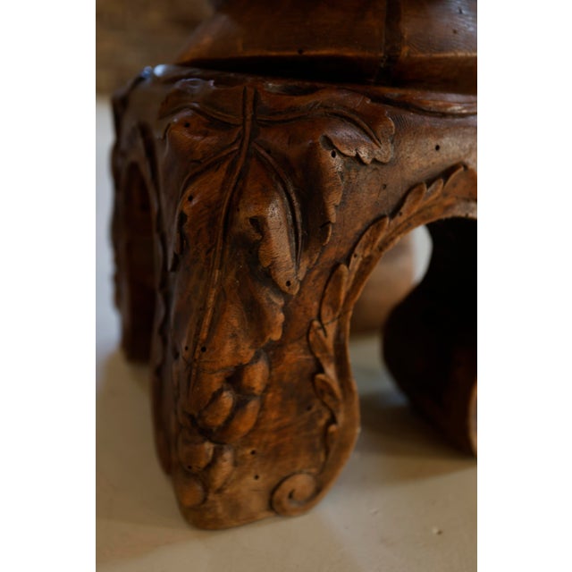 19th-Century French Carved Wine Press Screw Pedestal, 1890 For Sale - Image 11 of 18