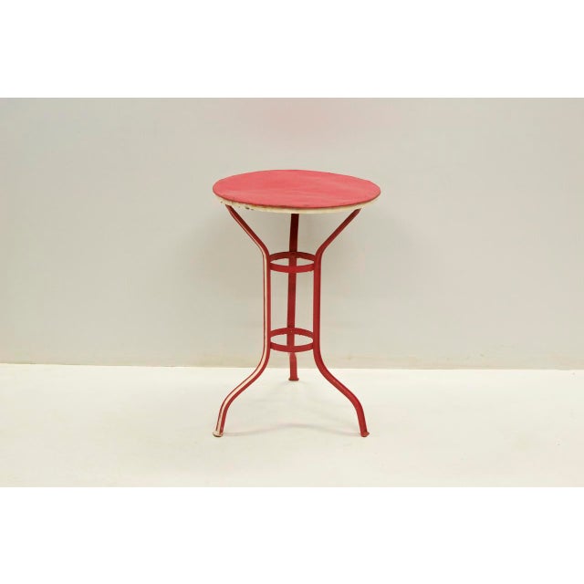 1960s Painted Iron Garden Table in Cotton Candy Style, 1960s For Sale - Image 5 of 5
