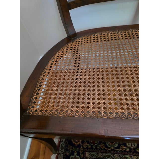 1940s Italian Biedermeier Style Caned Bench With Custom Cushion For Sale - Image 13 of 14
