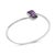 Contemporary .925 Sterling Silver 8 x 5.5mm Pear Shape Amethyst and Diamond Accent Halo Bypass Bangle Bracelet (H-I Color, SI1-SI2 Clarity) - Fits up to 7" Inches For Sale - Image 3 of 6