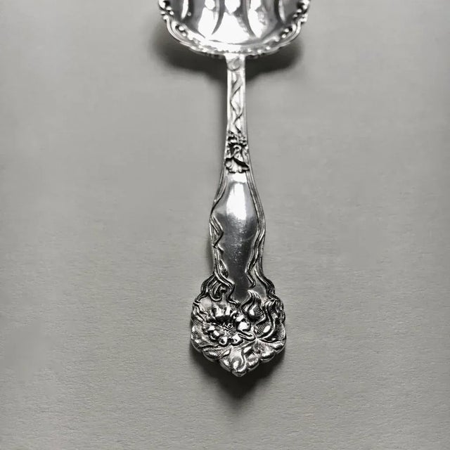 Silver American Silver Sp Co. Silver Berry Spoon Circa 1900 For Sale - Image 8 of 13