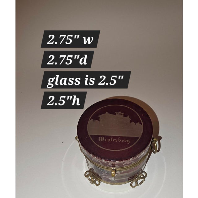 Antique Bohemian Crystal Souvenir Box With Etched Views For Sale - Image 12 of 12