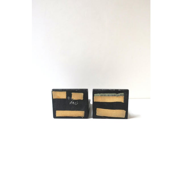 Italian Black White Marble 'Book' Bookends, Pair For Sale - Image 13 of 13