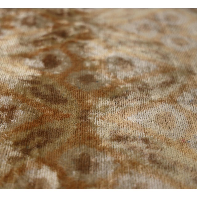 "Soft, sophisticated, and endlessly versatile, this handmade silk velvet throw pillow showcases a delicate interpretation...