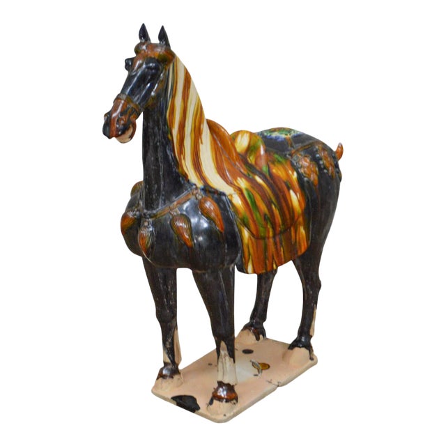 Tang Dynasty Style Glazed Pottery Horse Statue Chairish