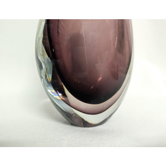 Glass Purple Murano Art Glass Vase For Sale - Image 7 of 8