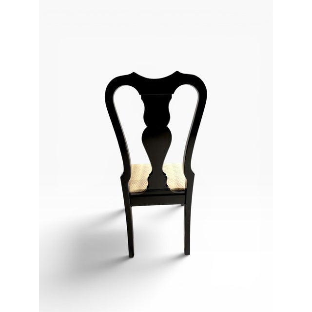 Drexel 1980s Set of Six Chinoiserie Queen Anne Style Dining Chairs – Attributed to Drexel For Sale - Image 4 of 12