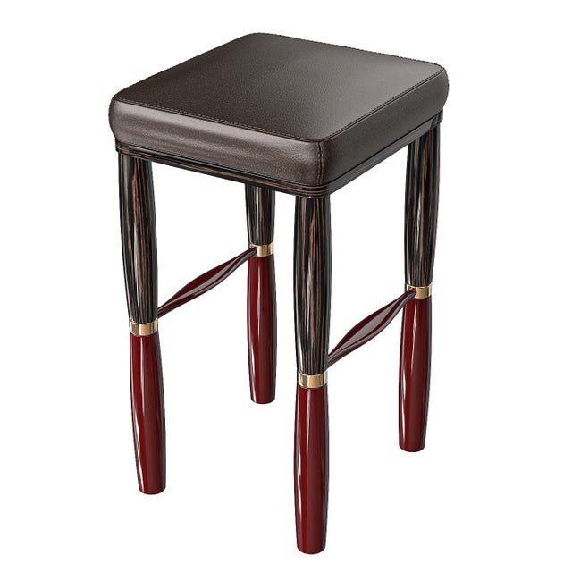 "Poggio" Bar Stool With Bronze Details, Hand Crafted Bizimyer Furniture. Unmatched. Unrivalled. Designed by Hasan Samet...