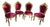 Late 20c French Louis XVI Gold Beech Burgundy Velvet Chairs - Set of 4 PCS For Sale