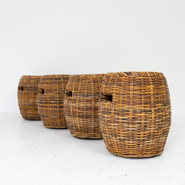 Brown Rattan Ottoman from Gervasoni, 1990s For Sale - Image 8 of 10