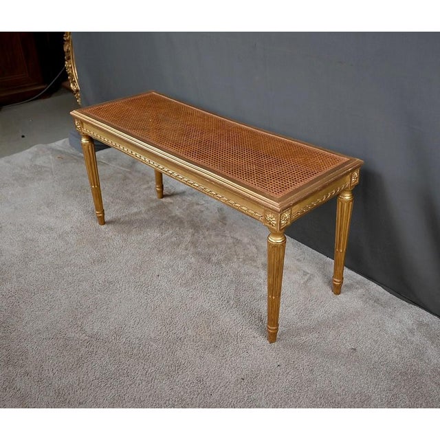 Early 20th Century Louis XVI Style Gilded Wood Bench For Sale - Image 3 of 15