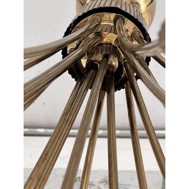 Italian Chandelier in Brass, 1970s For Sale - Image 10 of 16