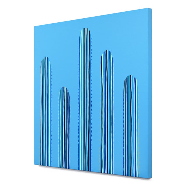 Agua Viva - Abstract Playful Blue Tone Southwestern Inspired Still Life Painting Original Artwork by Will Beger For Sale In Los Angeles - Image 6 of 9