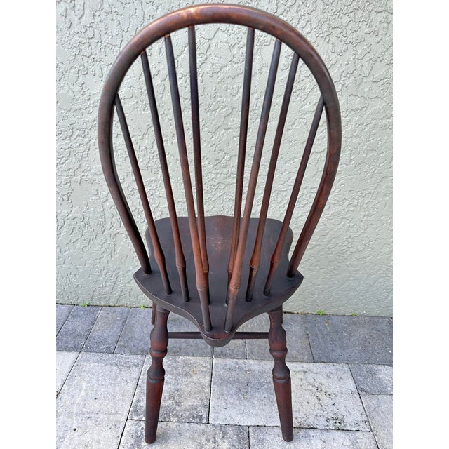 Nichols & Stone Antique Early 20th Century Nichols & Stone Bow Back/Saddle Seat Colonial Windsor Chair For Sale - Image 4 of 12