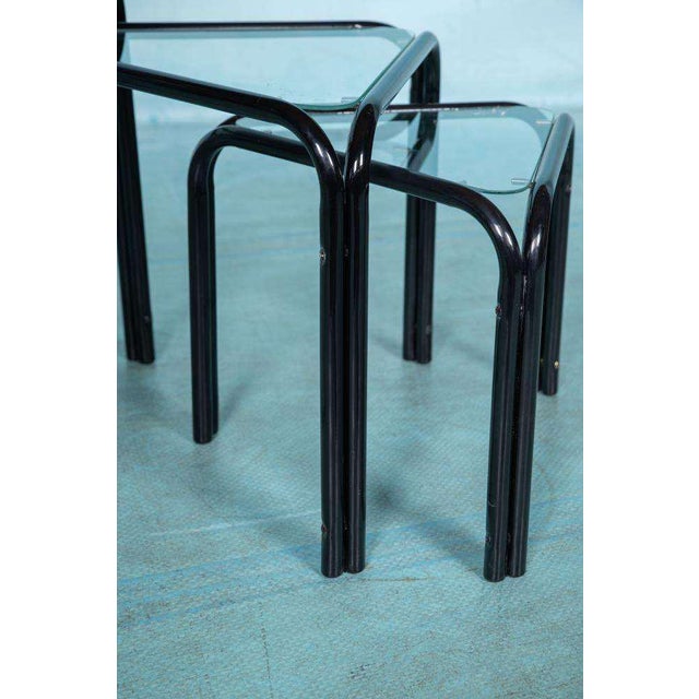 Minimalist Triangular Nesting Tables, 1980s, Set of 3 For Sale - Image 4 of 15