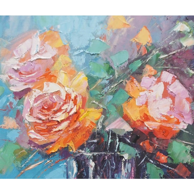 Impressionist Original Oil Painting, Flowers For Sale - Image 3 of 5