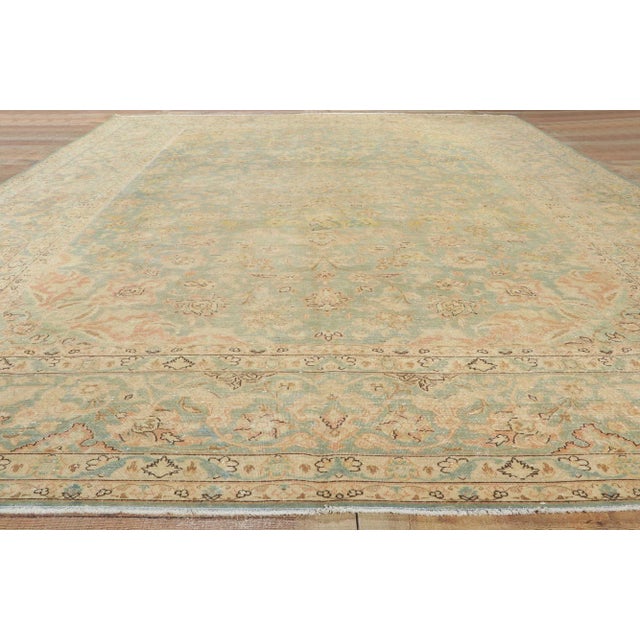 Asparagus Vintage Persian Kashan Rug - 10'05 X 13'08 For Sale - Image 8 of 11