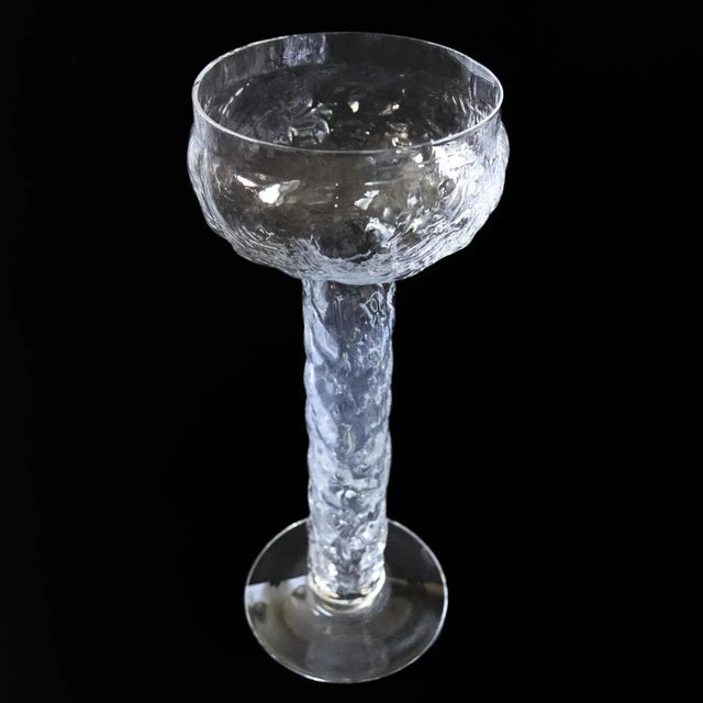 Vintage Swedish Handblown Ice Glass Bud Vase from Lindshammar, Sweden For Sale - Image 3 of 5