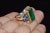 Gia Certified Natural 12.80cts Emerald Sapphire Diamond 18k Solid Gold Cocktail Ring, Size 6 For Sale - Image 12 of 13